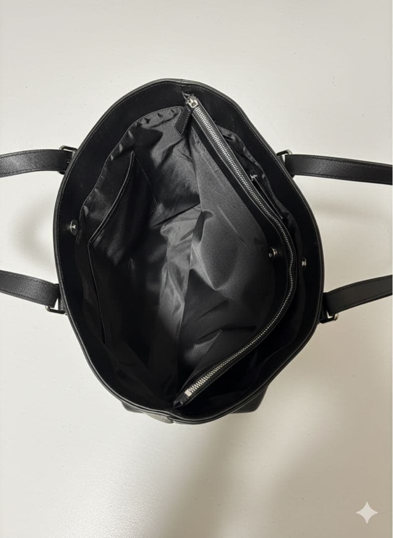 【美品】タケオキクチ 本革レザー　ブラック　水シボトートバッグ　ビジネスバッグ