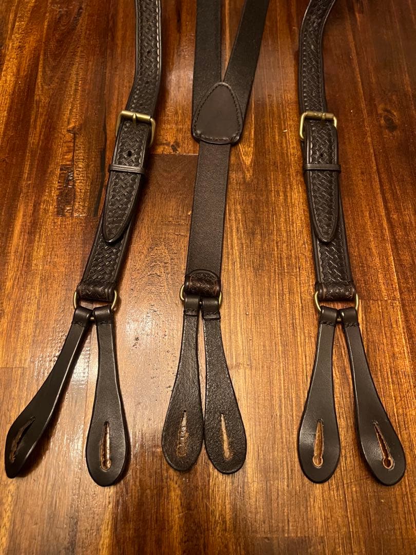 グロックレザー オールレザー カービングデザイン　サスペンダー
