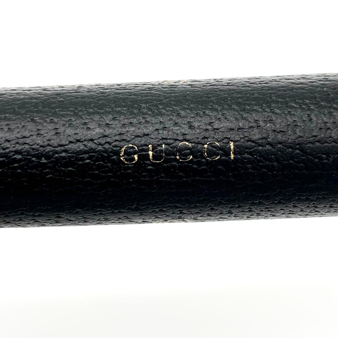 極美品GUCCI ラウンドファスナー　アニマリエ ビー スター レザー 黒