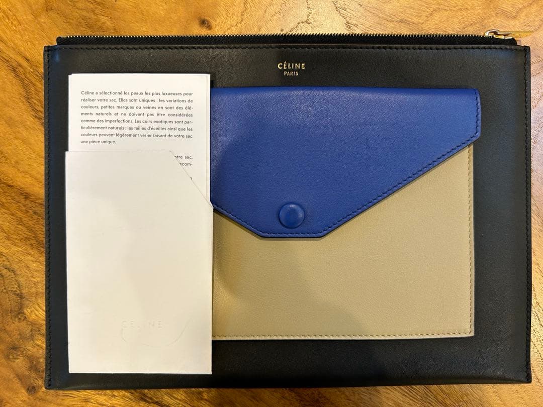 CÉLINE セリーヌ クラッチバッグ　黒 青 ベージュ