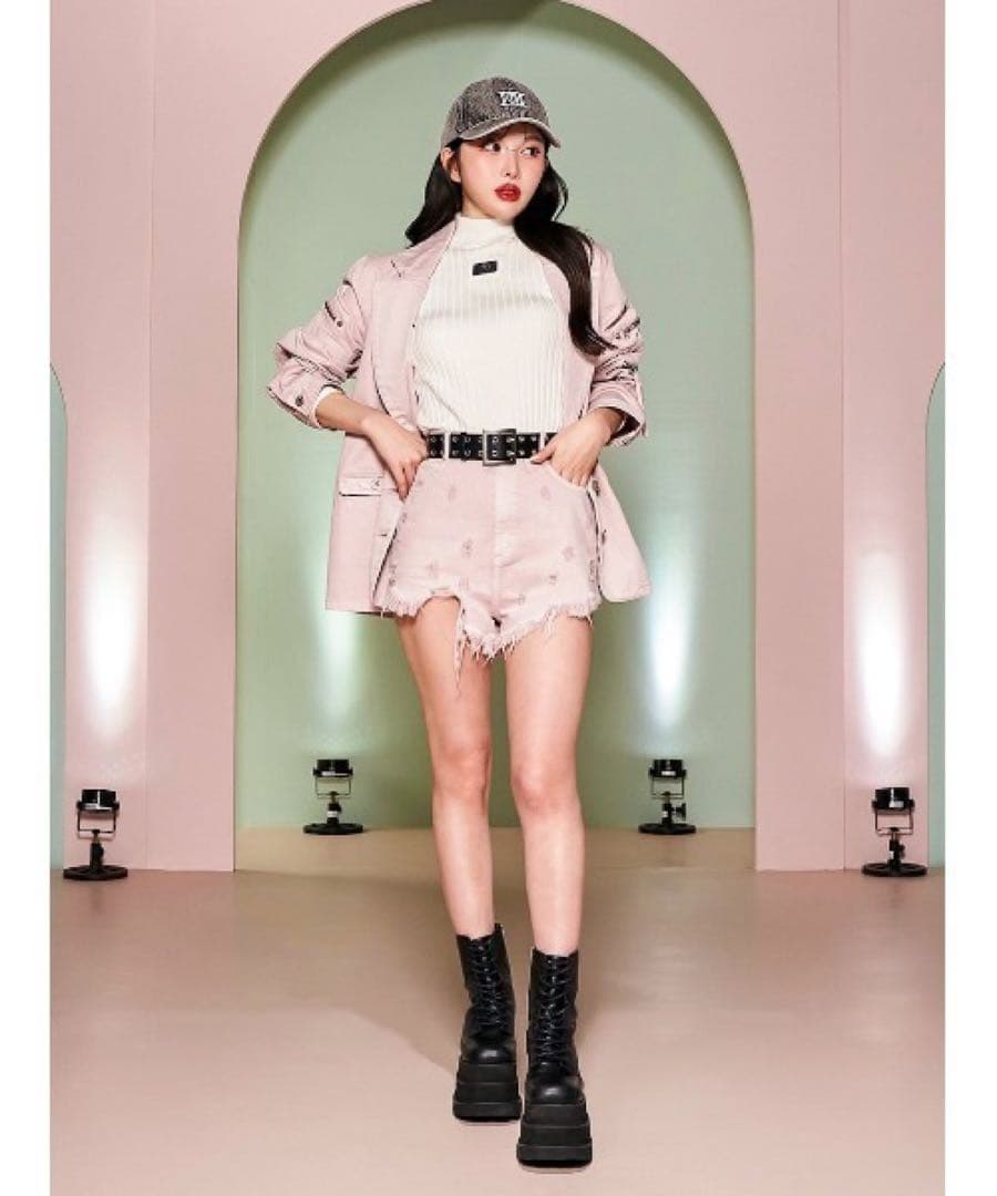 Darichカラーデニムジャケット　カラーデニムショートパンツ