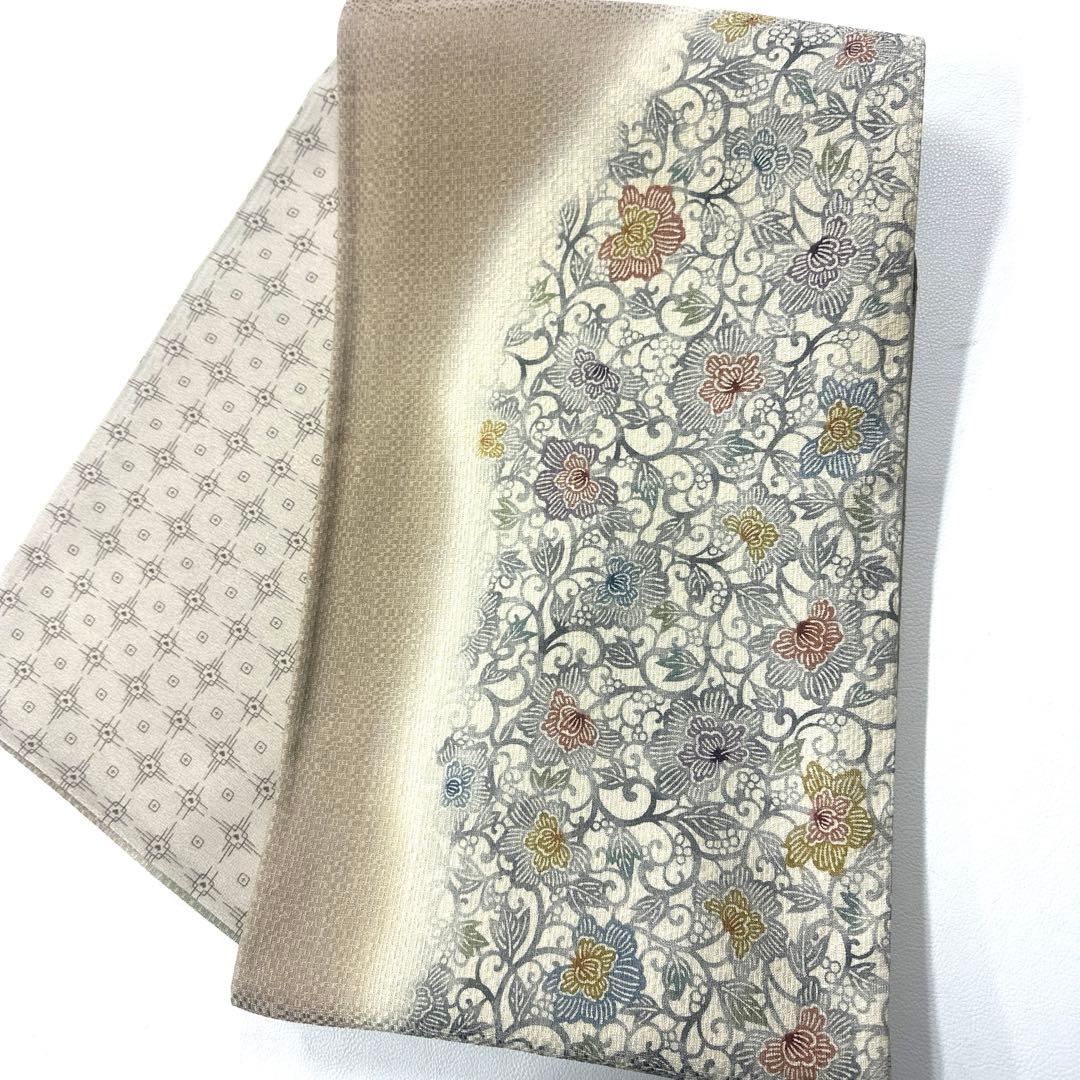 専用帯5089 ●弥栄織物謹製 高級 正絹 紅型 両面全通 リバーシブル 袋帯