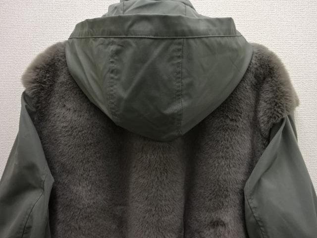 MICA&DEAL　フーデットファードッキングコート　ブルゾン　カーキ