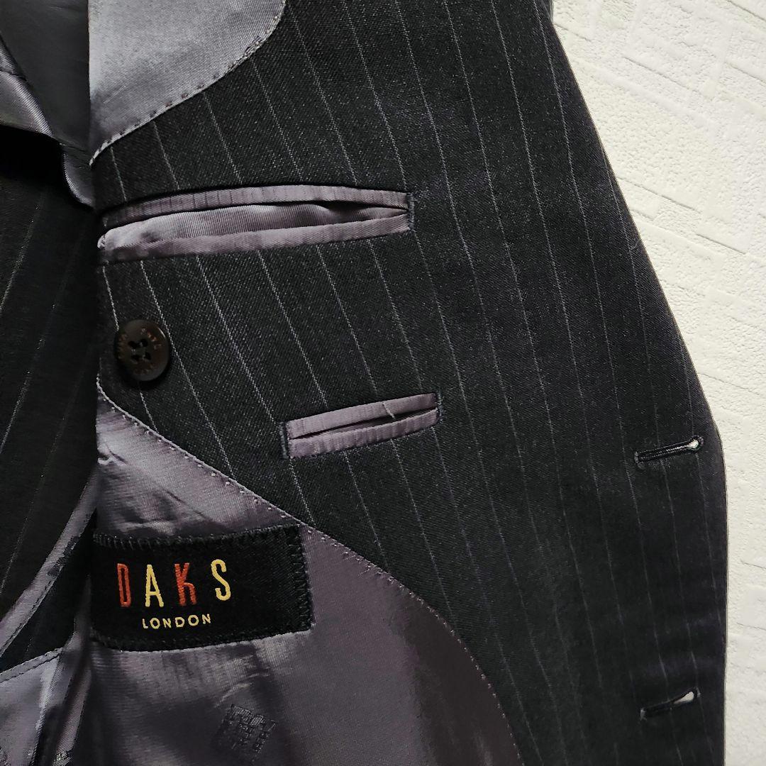 DAKS　LONDON　メンズスーツ　セットアップ　グレー　ストライプ　モヘア混