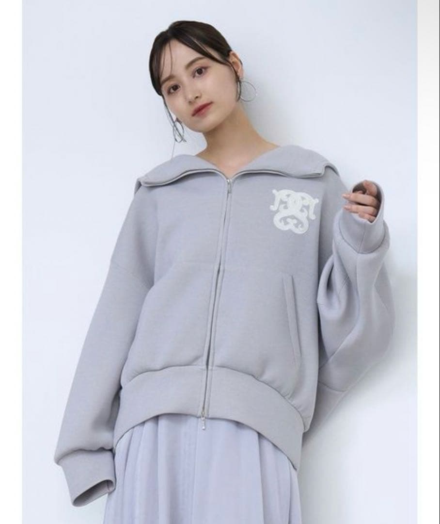 SNIDEL ボリュームパーカー　グレー　ラメ