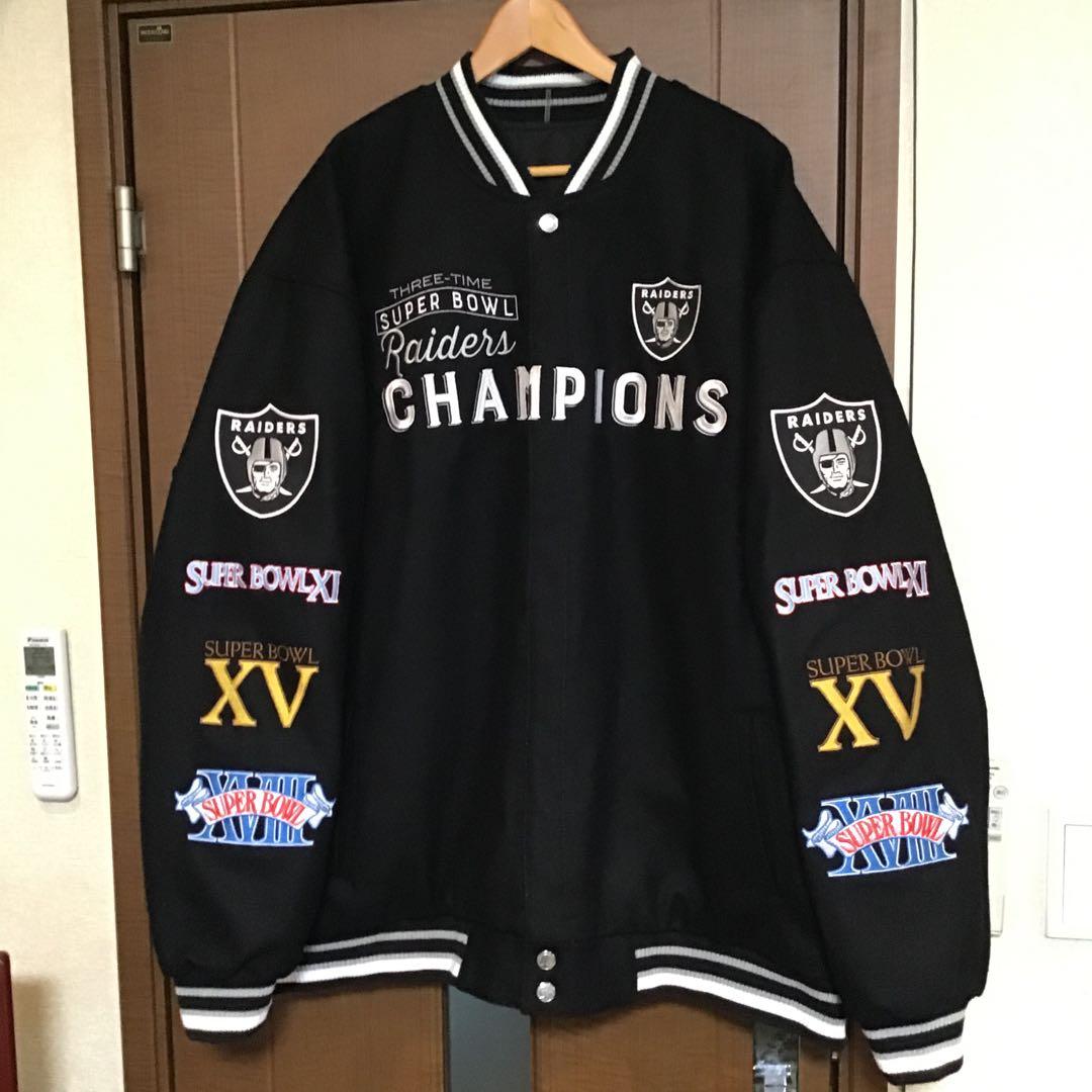 新品 NFL公式 ラスベガス レイダース 4XL リバーシブル スタジャン刺繍