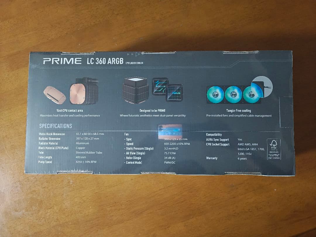 PC用ファン・クーラー ASUS PRIME LC 360 ARGB