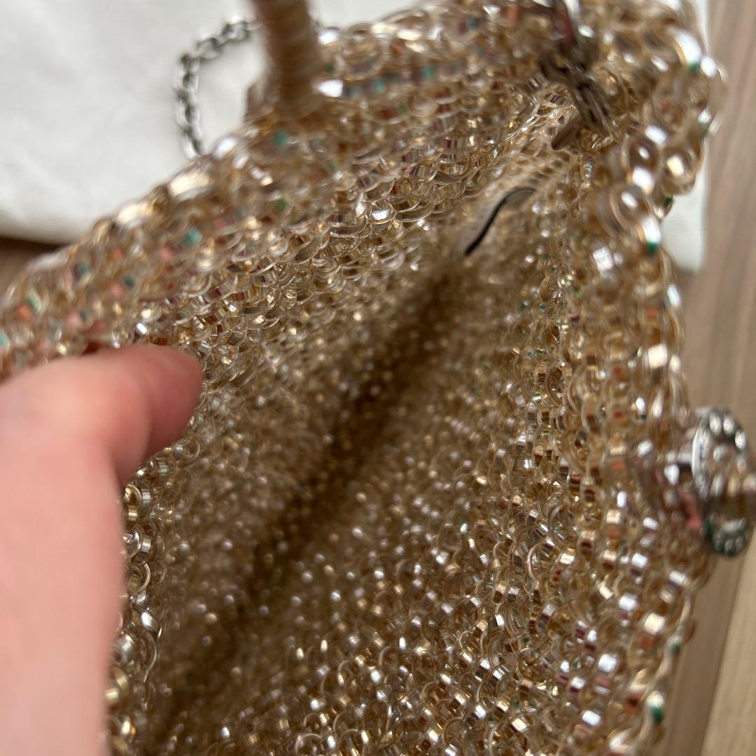 美品♡ANTEPRIMA ゴールド ビーズ ハンドバッグ
