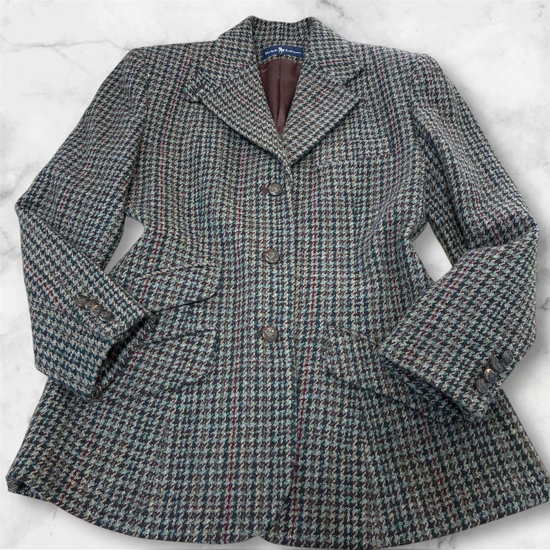 美品✨ラルフローレン ウール100%テーラードジャケット ツイード ヘリンボーン