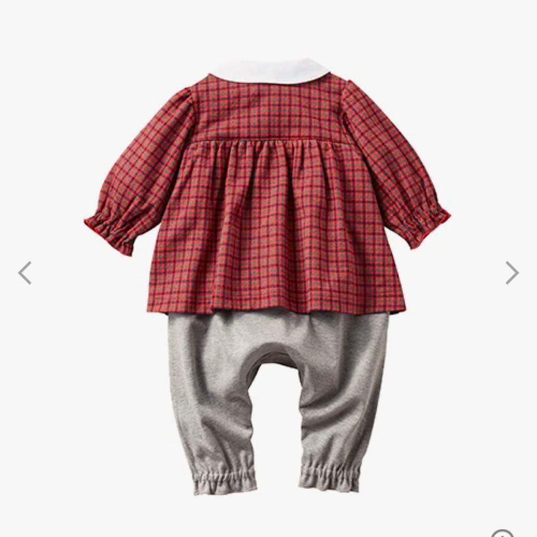 familiarチェック柄ロンパース