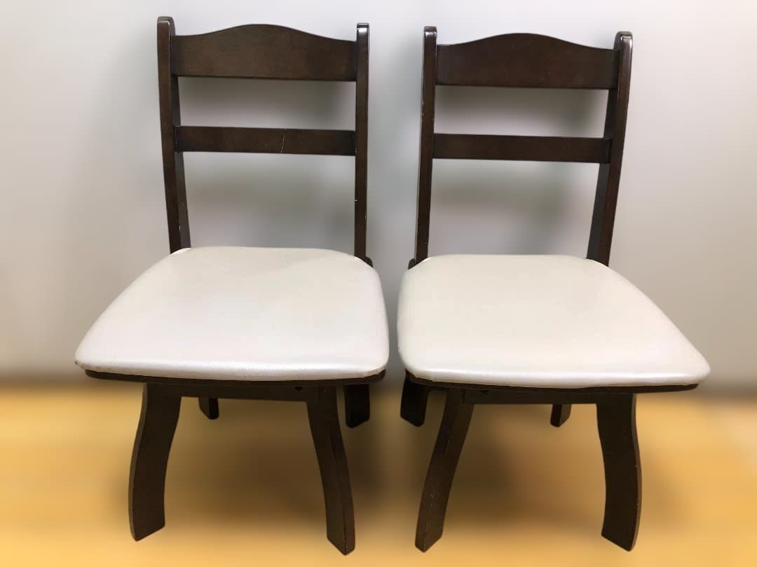 送料無料 ニトリ ダイニングチェア 回転椅子 2脚　ブラウン 251112