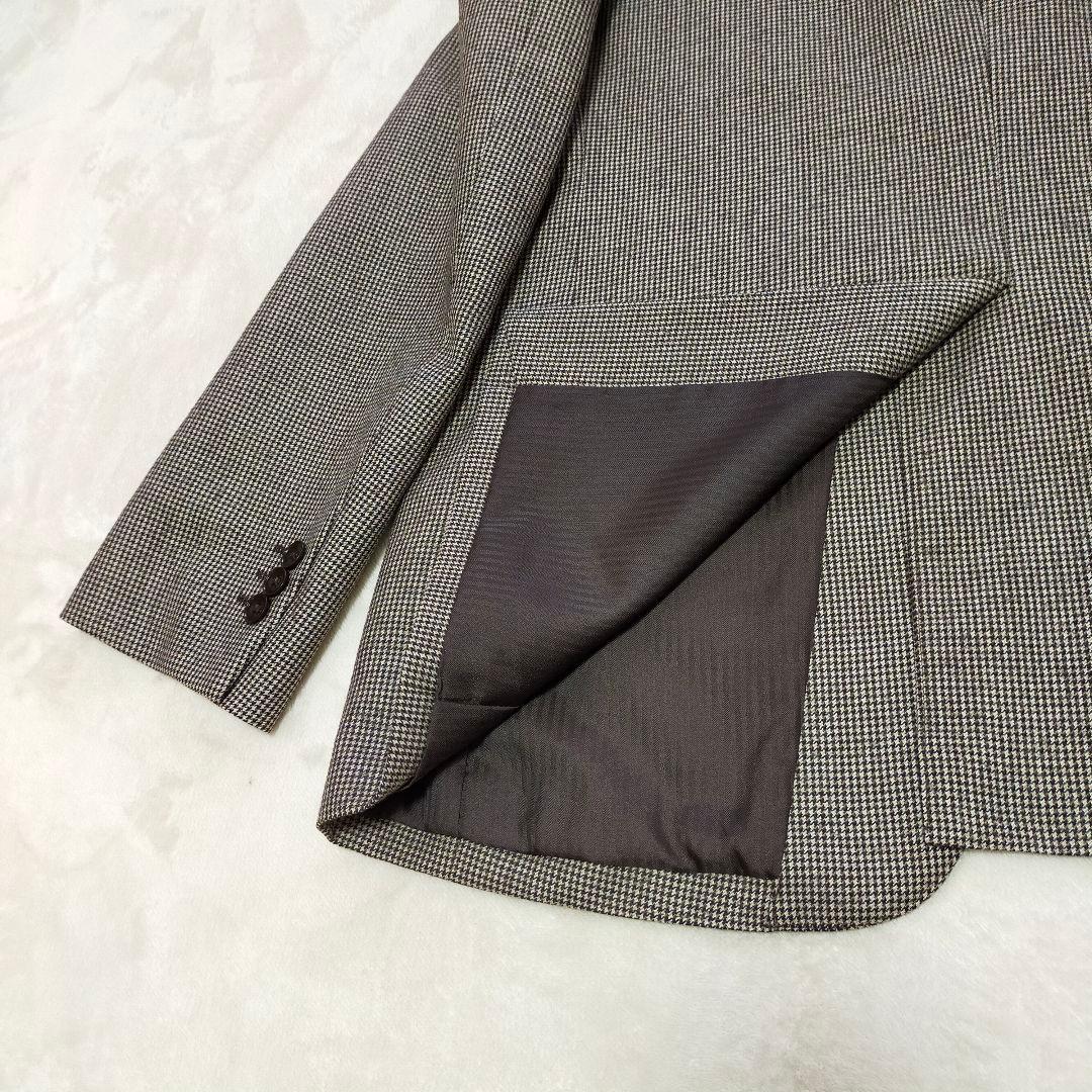 美品　SUIT SELECT　AB6　千鳥格子柄　起毛ウール　2つ釦スーツ