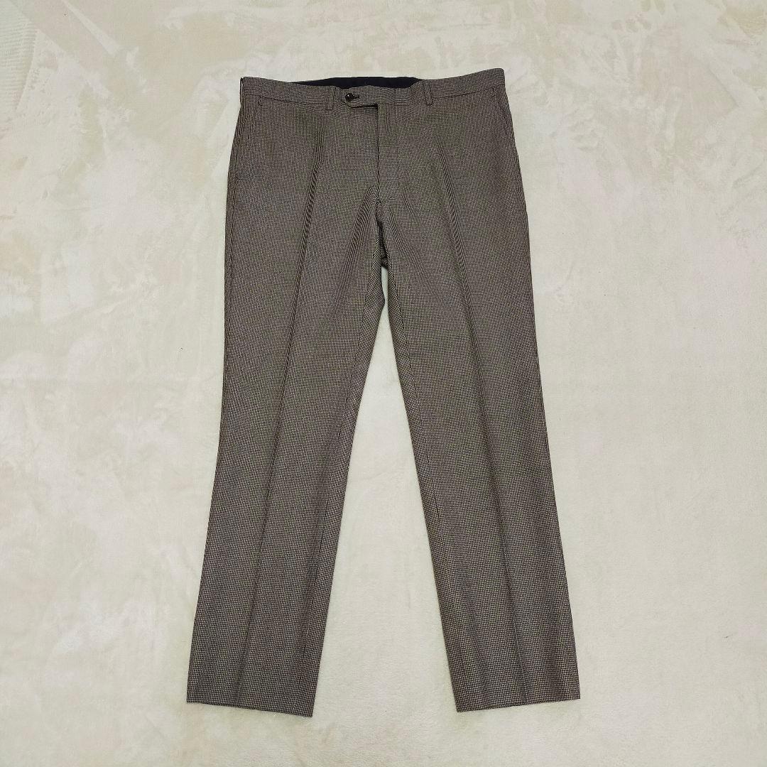 美品　SUIT SELECT　AB6　千鳥格子柄　起毛ウール　2つ釦スーツ