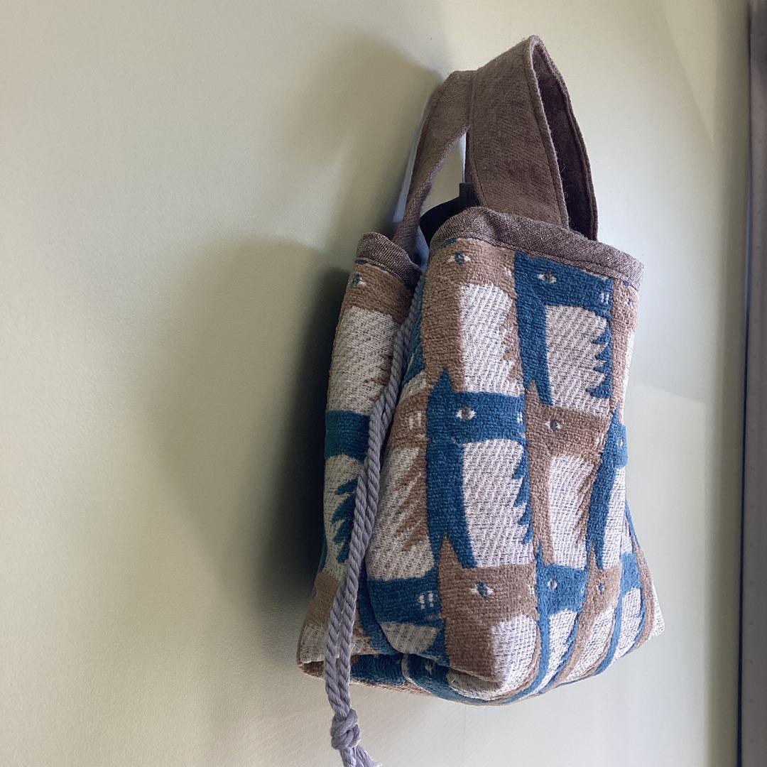 ミナペルホネン thoroughbredで巾着バッグ　ハンドメイド