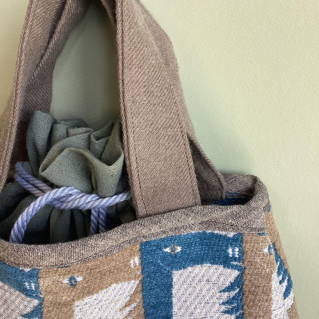 ミナペルホネン thoroughbredで巾着バッグ　ハンドメイド