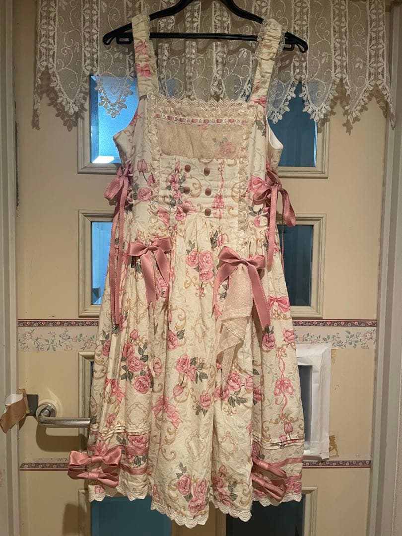 クラシカルロリータ 花柄 ヘッドドレス コサージュ付き