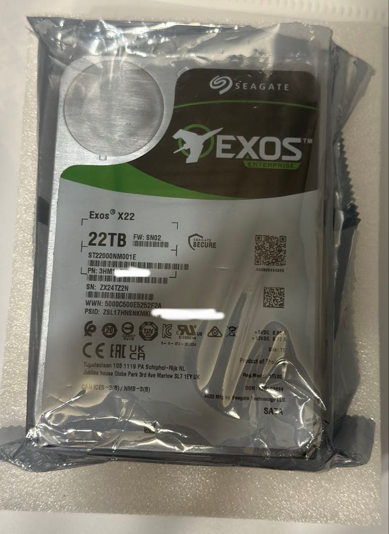 外付けハードディスク・ドライブ Seagate Exos X22 22TB HDD