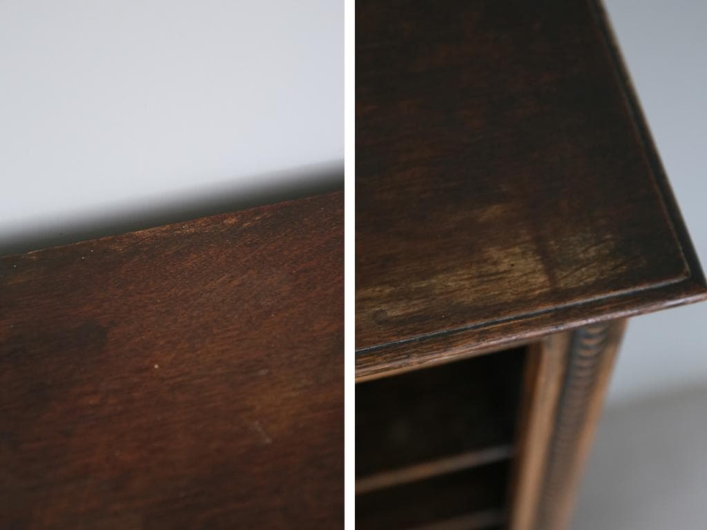 英国アンティーク木製ブックシェルフ/本棚/食器棚/飾り棚/収納ラック92-232