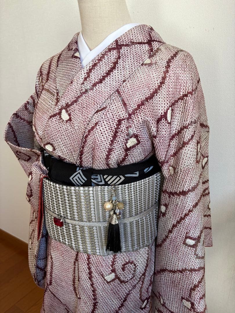 ❤️総絞り　疋田絞り唐草文様正絹トールサイズ　新品畳紙付き