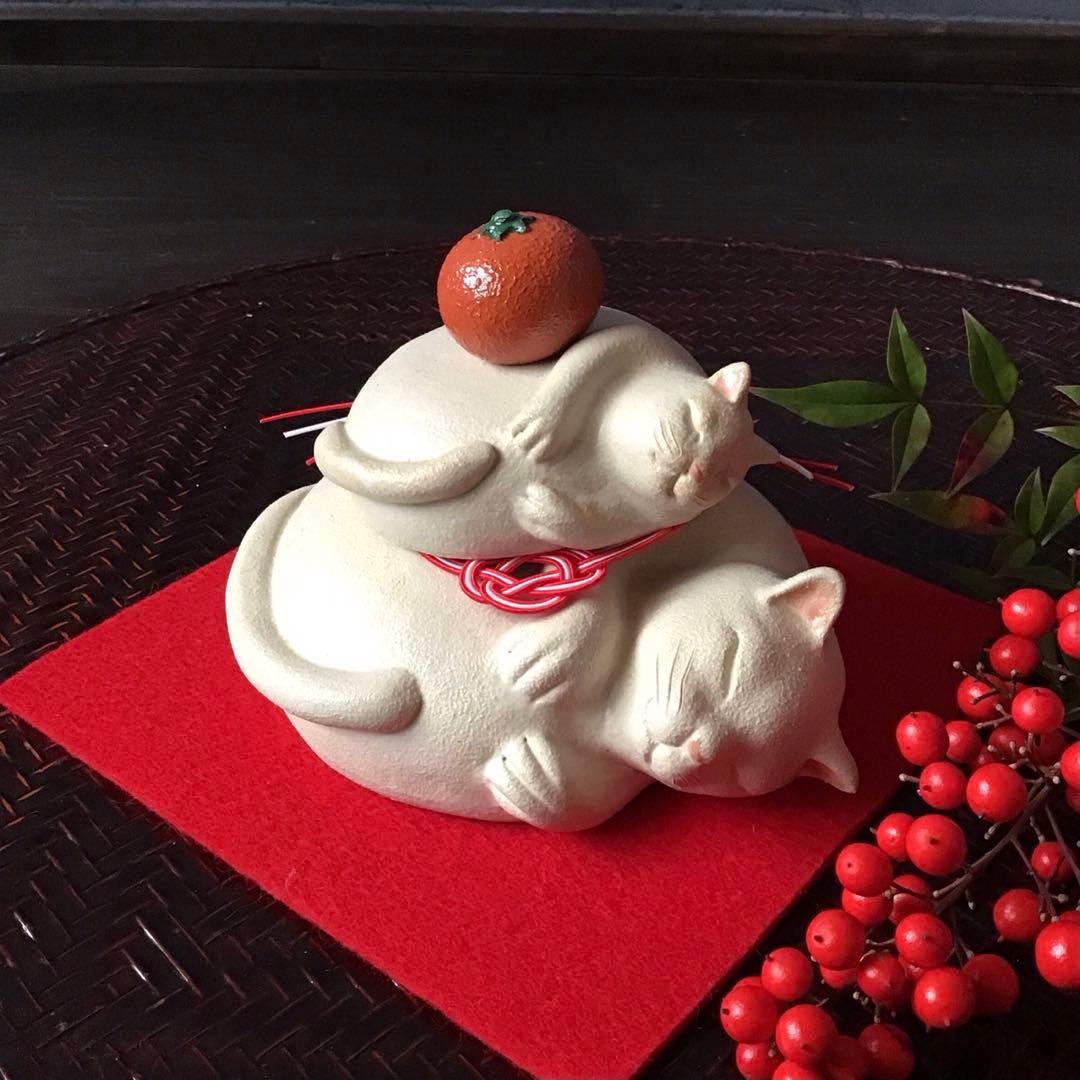 重ね猫(*´꒳`*) ねこ鏡餅 A (小)