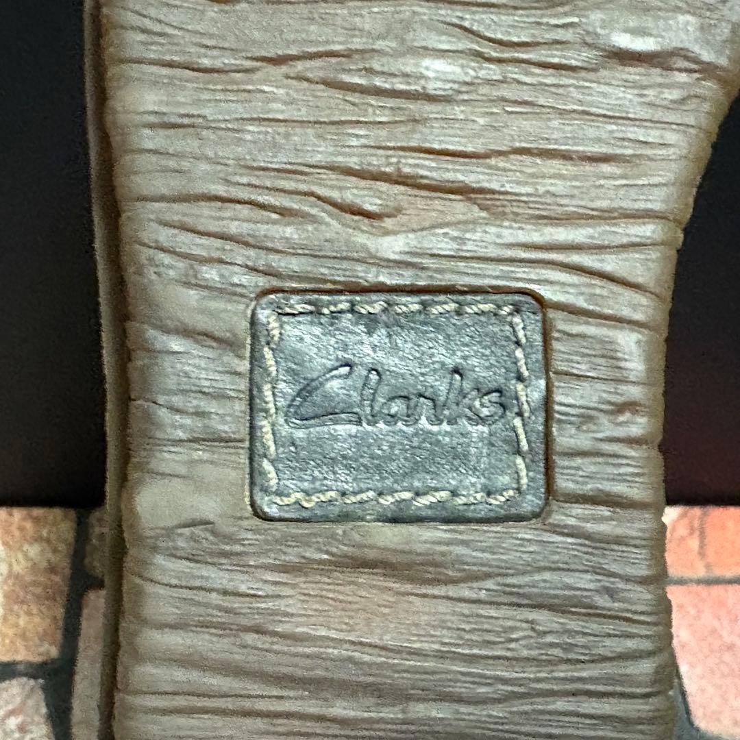 クラークス　チャッカブーツ　レザー　革靴 オブリークトゥ　シボ加工　27cm 黒