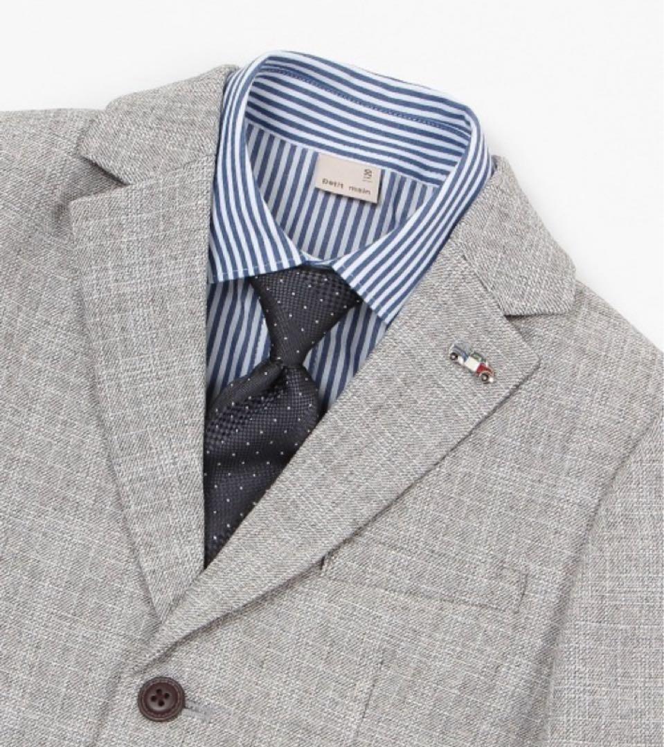 プティマイン グレー フォーマルスーツ 130cm