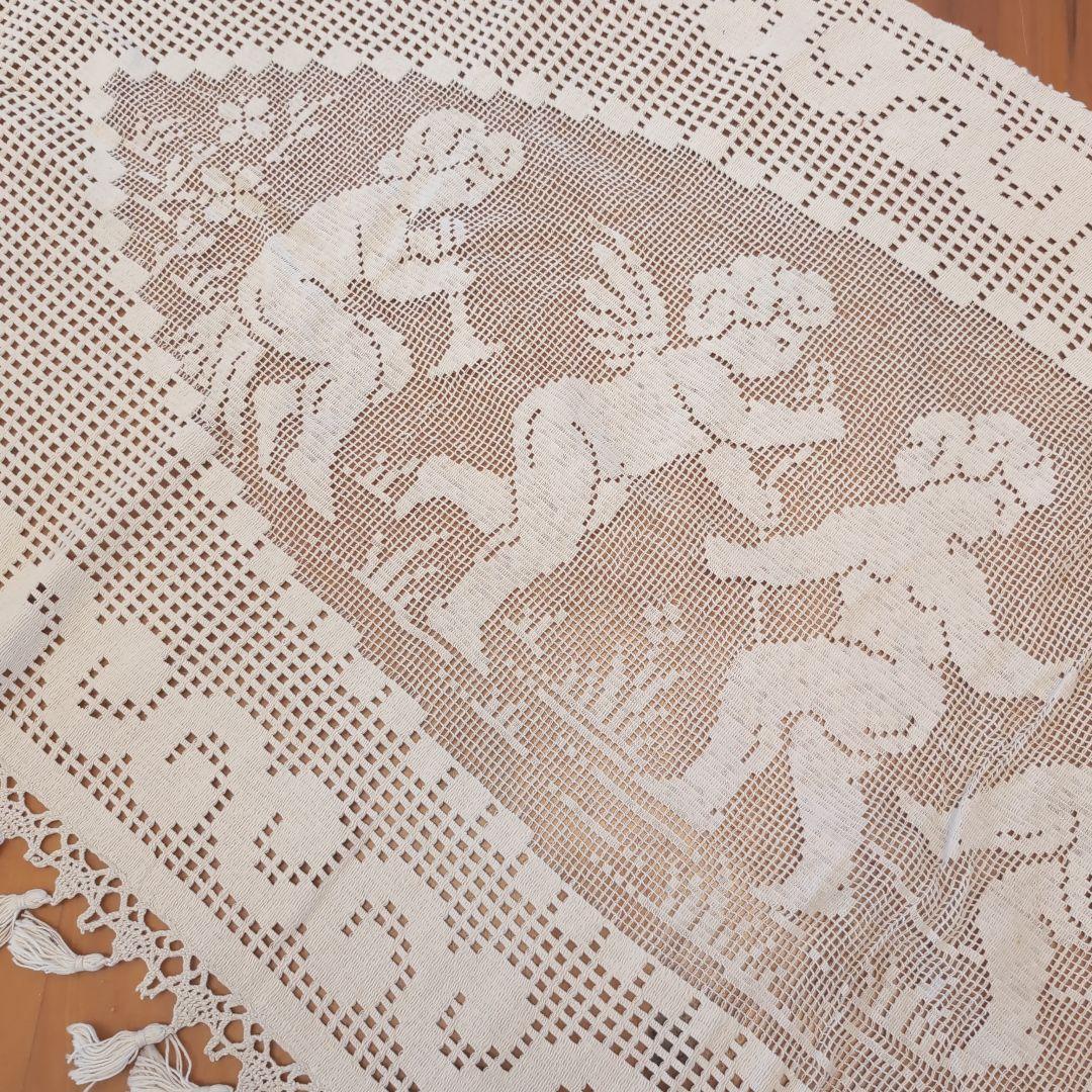 フランス　アンティーク　クロッシェレース　カーテン　エンジェルフィレレース