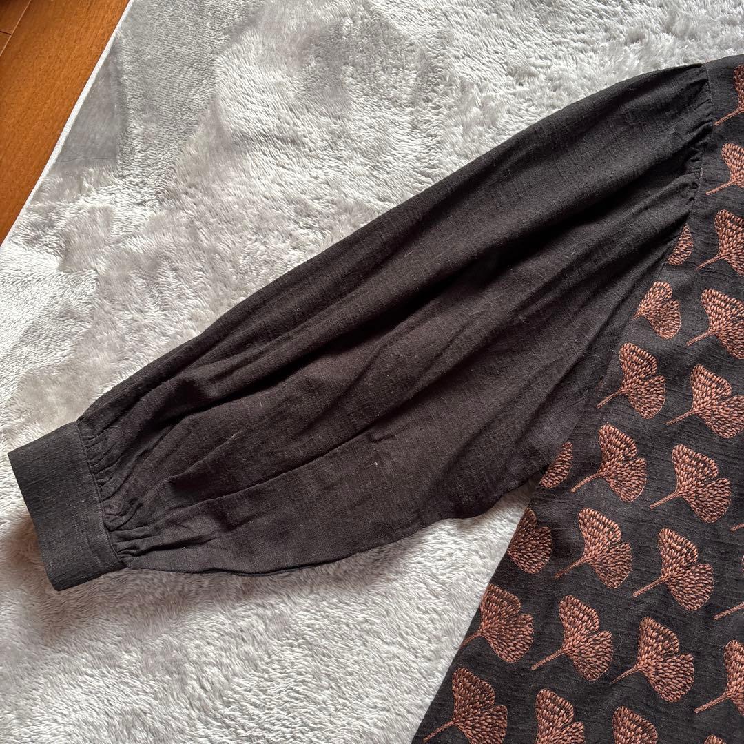 【新品未使用】bul bul いちょう柄ワンピース 卒業式 ナチュラル系