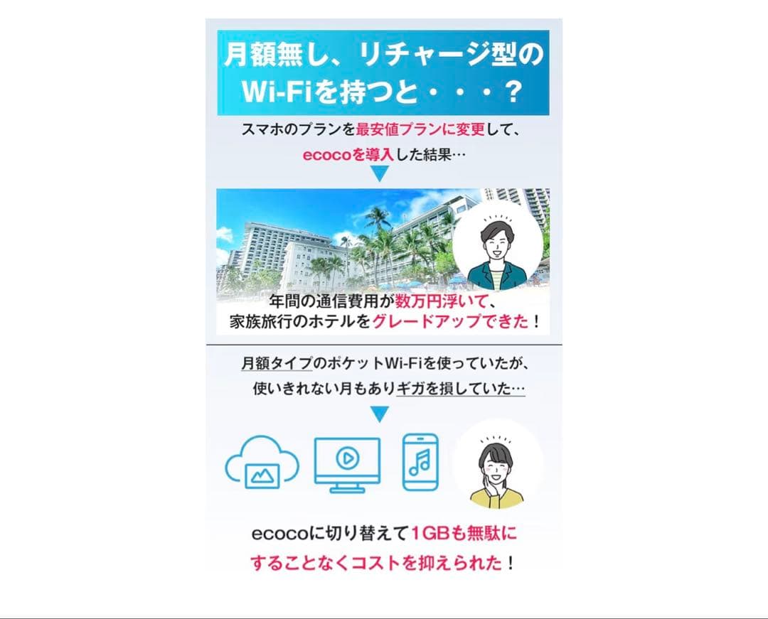 【未使用100G】ecocoポケットwifi 特典付き