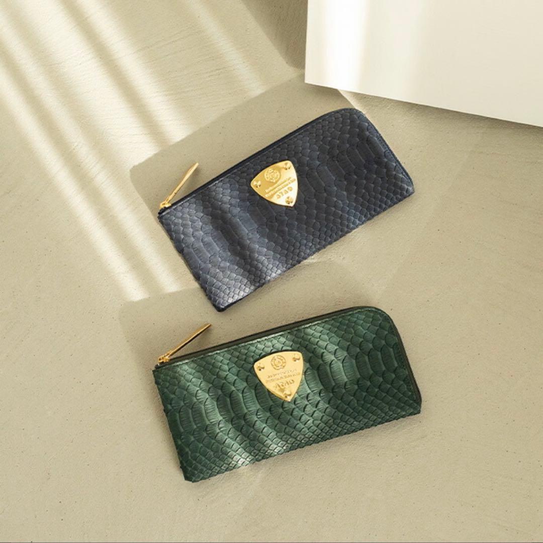 【新品】ATAO アタオ limo リモ ダイヤモンドパイソン 長財布 グリーン
