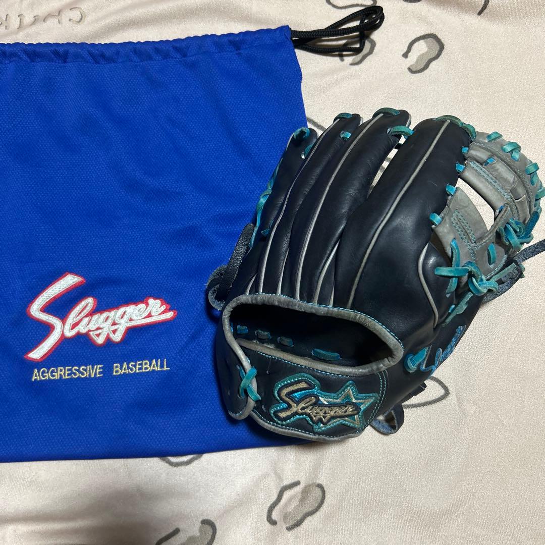 久保田スラッガー　軟式グローブ 内野手用　グリス、紐交換済み