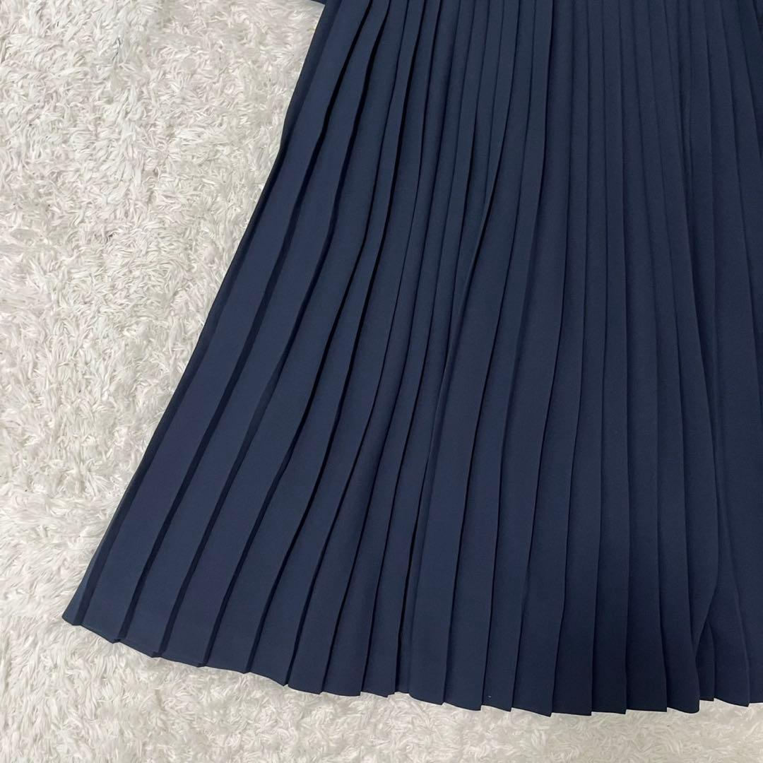 未使用級 ANAYI アナイ　クレープジョーゼットプリーツワンピース　Mサイズ