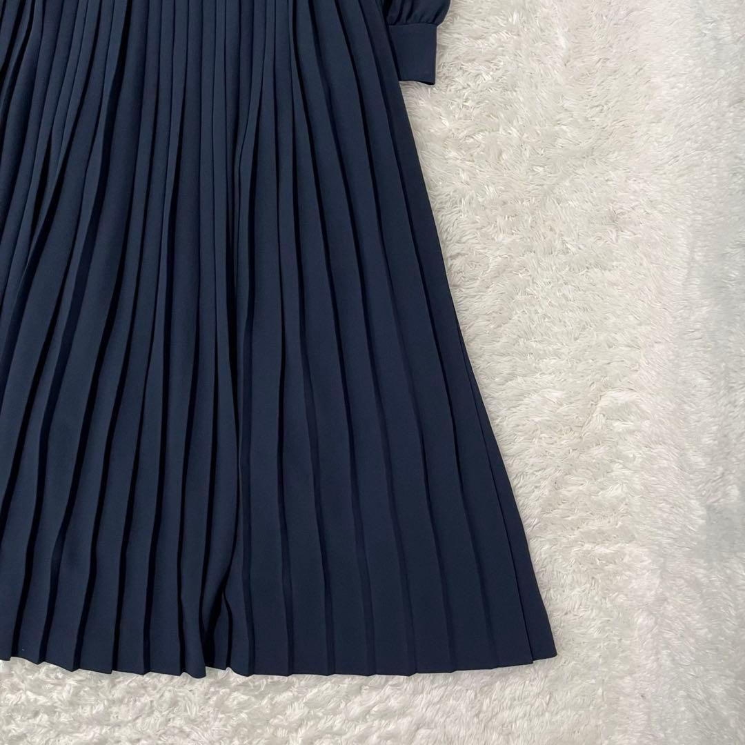 未使用級 ANAYI アナイ　クレープジョーゼットプリーツワンピース　Mサイズ