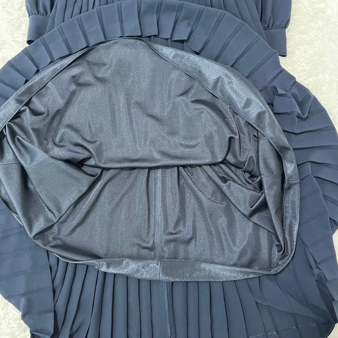 未使用級 ANAYI アナイ　クレープジョーゼットプリーツワンピース　Mサイズ