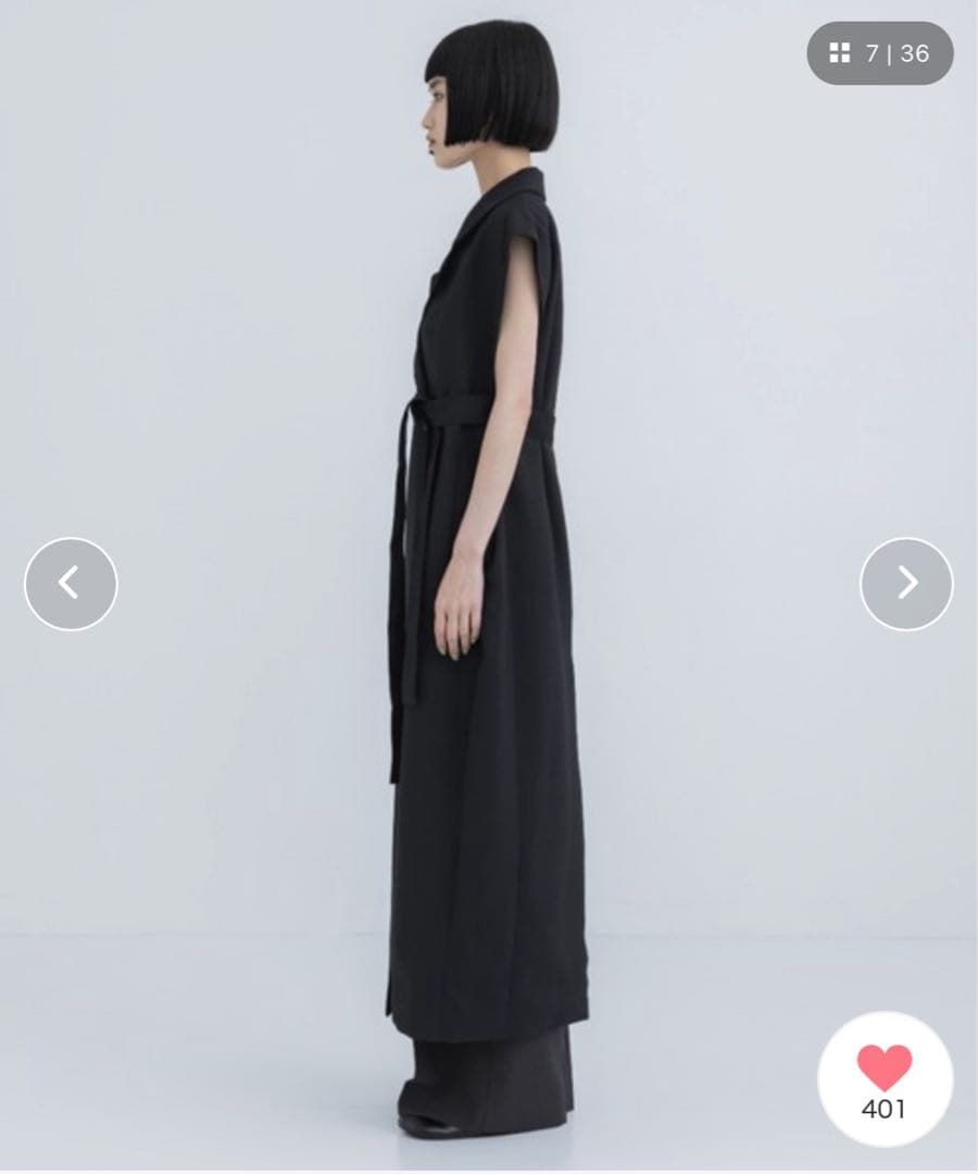 【未使用】CLANE DOUBLE BREASTED GILET ブラッククラネ