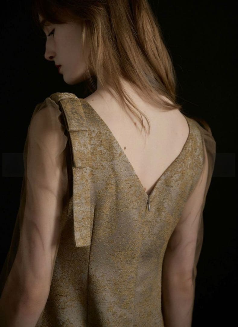 あ*み様 LE’RURE Shoulder ribbon jacquard dr