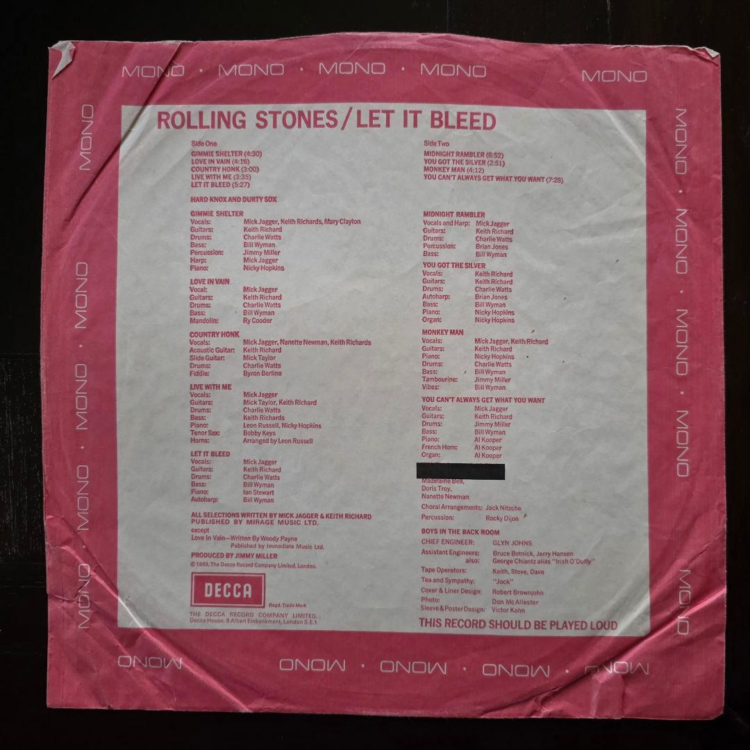 凱*門様 美品 初期UKモノラル盤 ローリングストーンズ LP レット・イット・