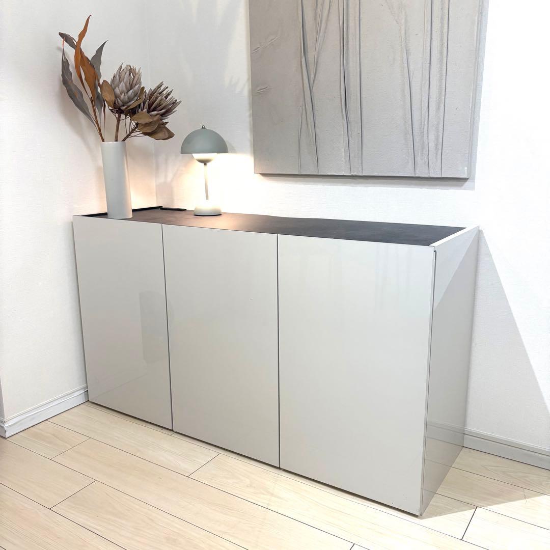 【ほぼ未使用】パモウナ　CEキャビネット シルキーアッシュ 3扉 120cm