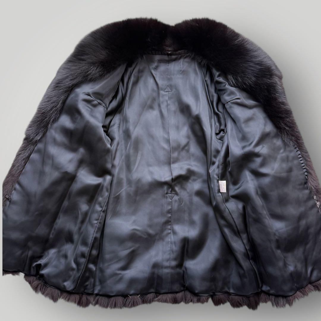 本毛皮☆カラーフォックス 染め ファーコート ボリューム◎ ふかふか◎ 13号