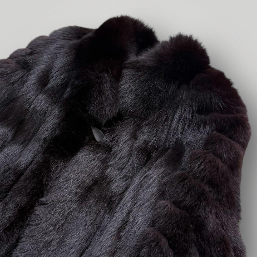 本毛皮☆カラーフォックス 染め ファーコート ボリューム◎ ふかふか◎ 13号