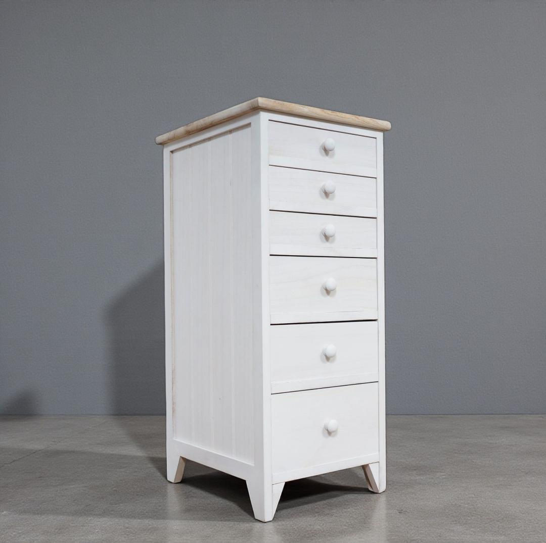 【新品】シャビー アンティーク風　チェスト　A4対応 6段 異素材天板