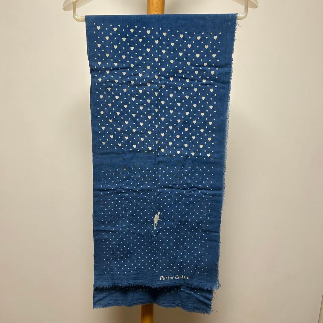 ポータークラシック インディゴ ガーゼストール 手染め