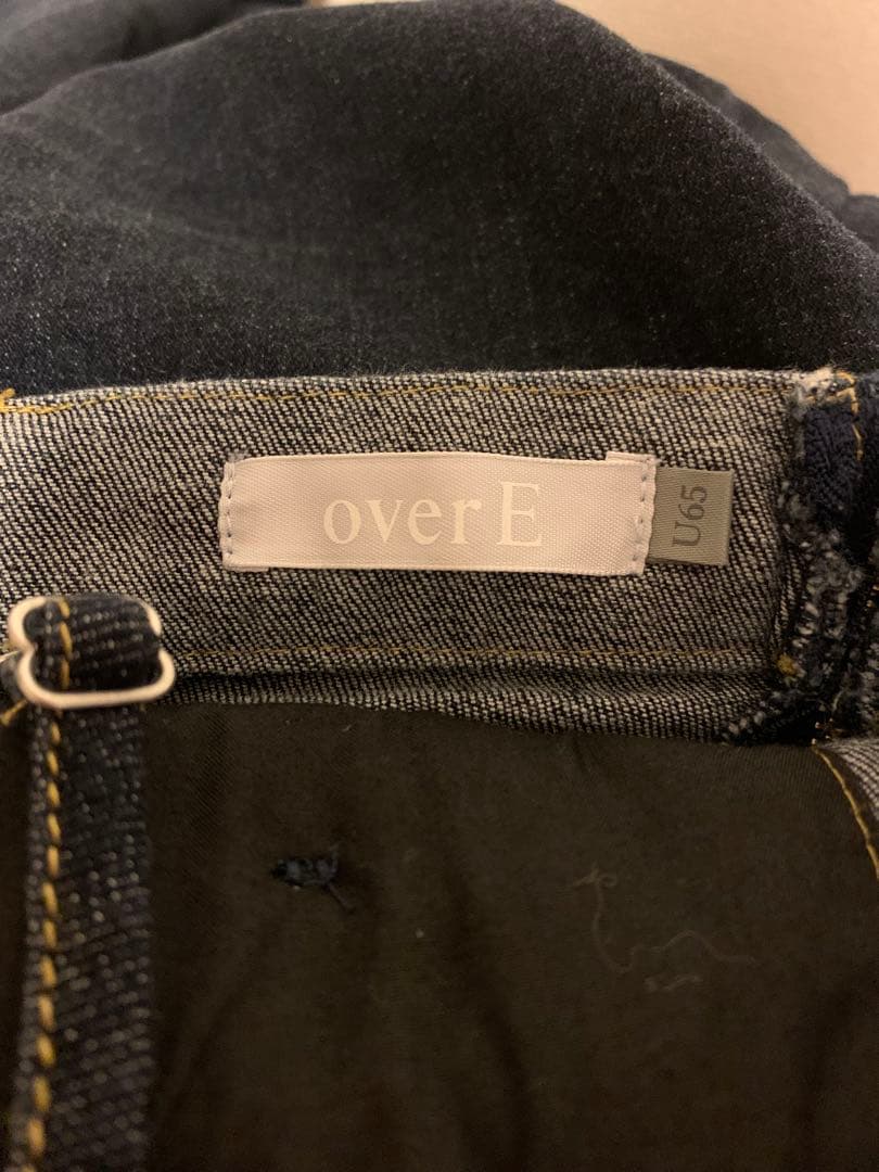 overE 肩紐外せるストレッチデニムワンピース　インディゴ