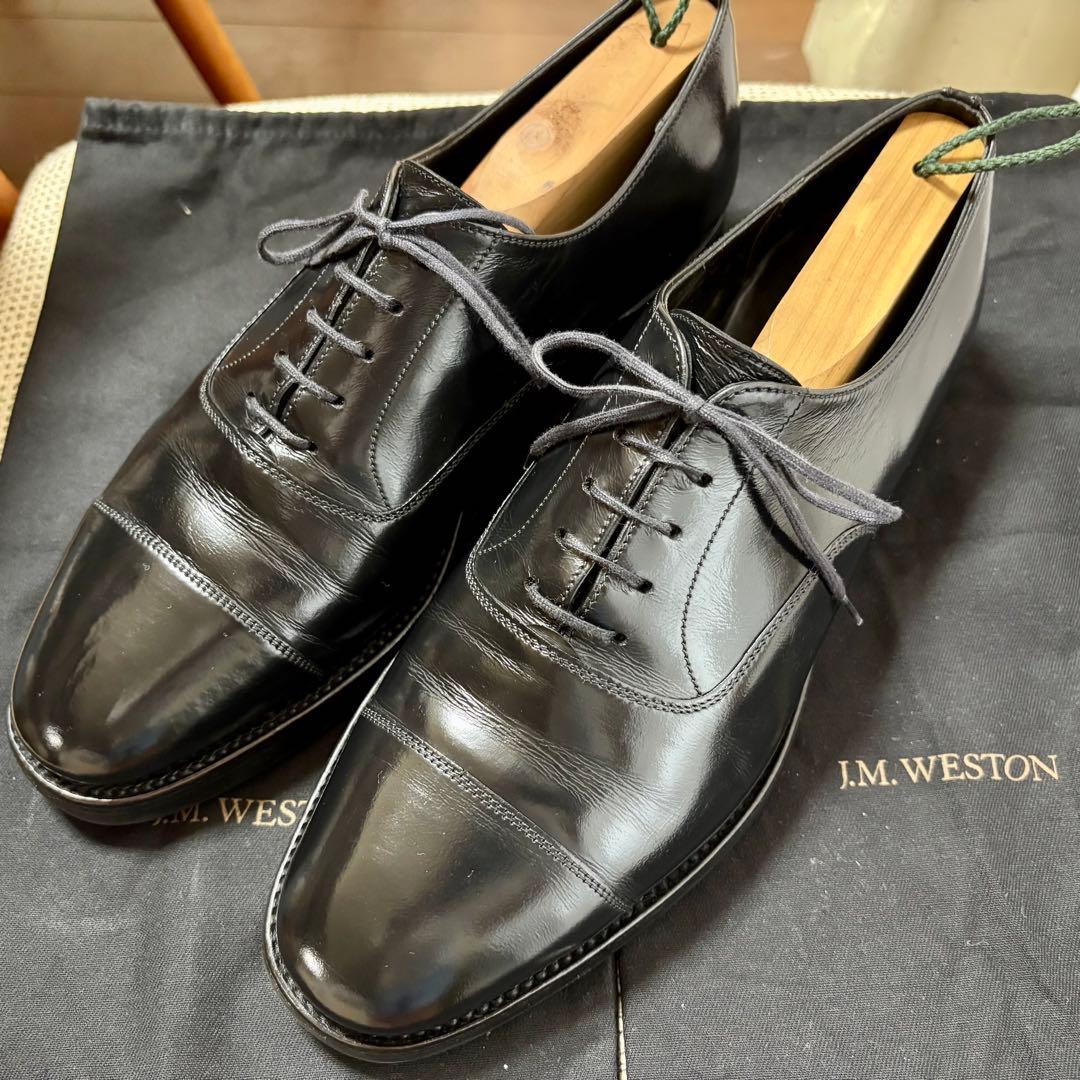 J.M WESTON 300 ストレートチップ ブラック ラバーソール