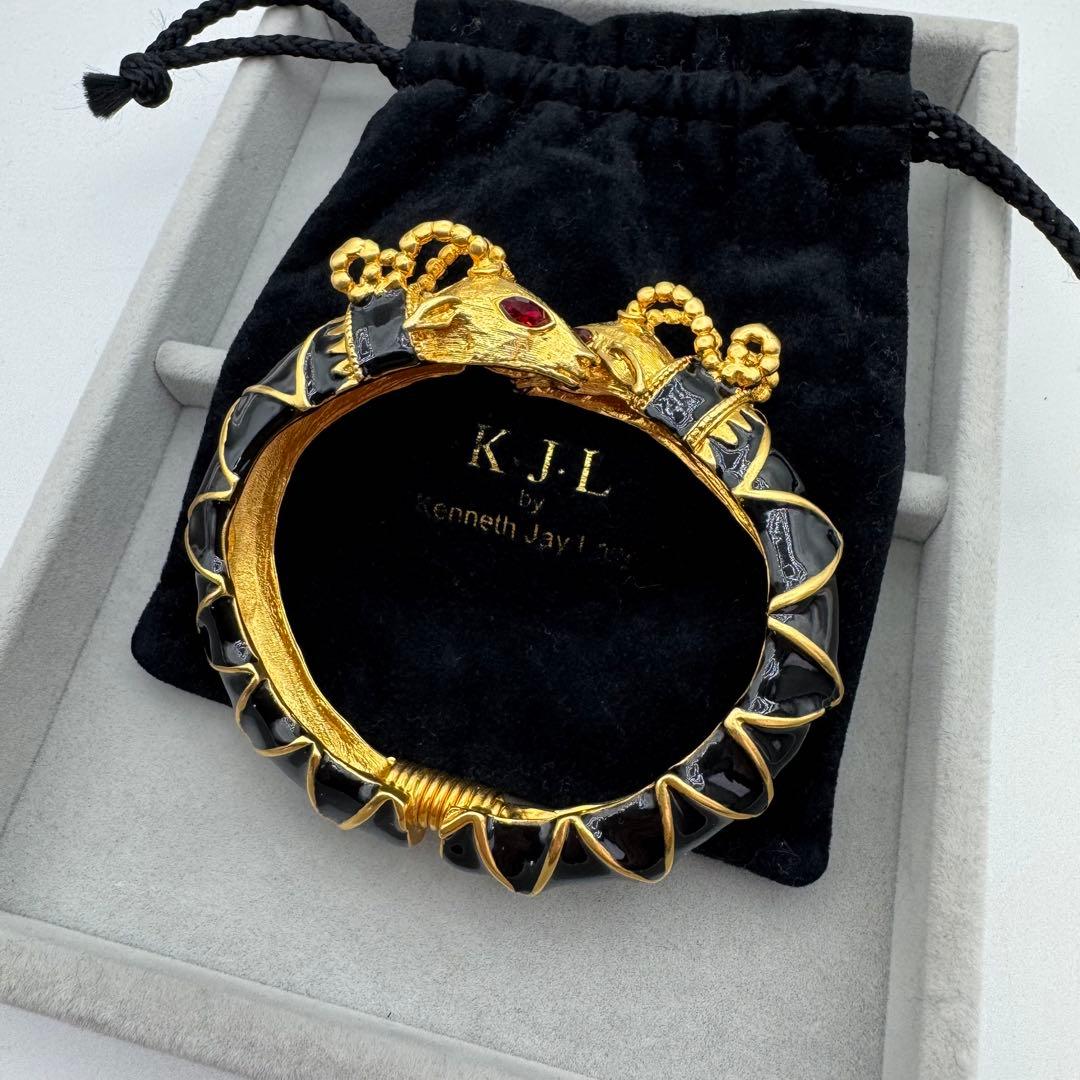 【保管袋付き】KENNETH JAY LANE バングル　ドラゴン　ストーン