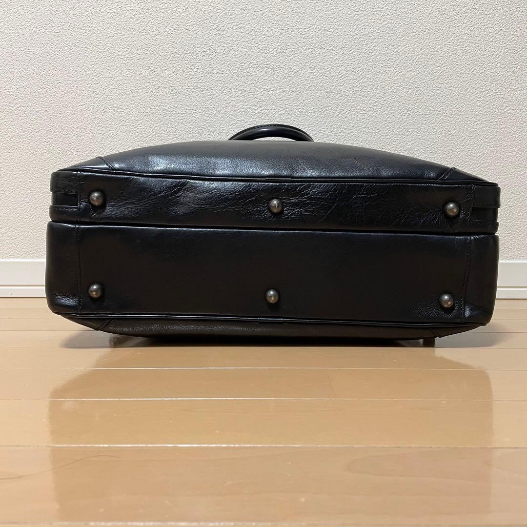 【美品】フジタカ ビジネスバッグ ブリーフケース レザー 2way 2層式 黒