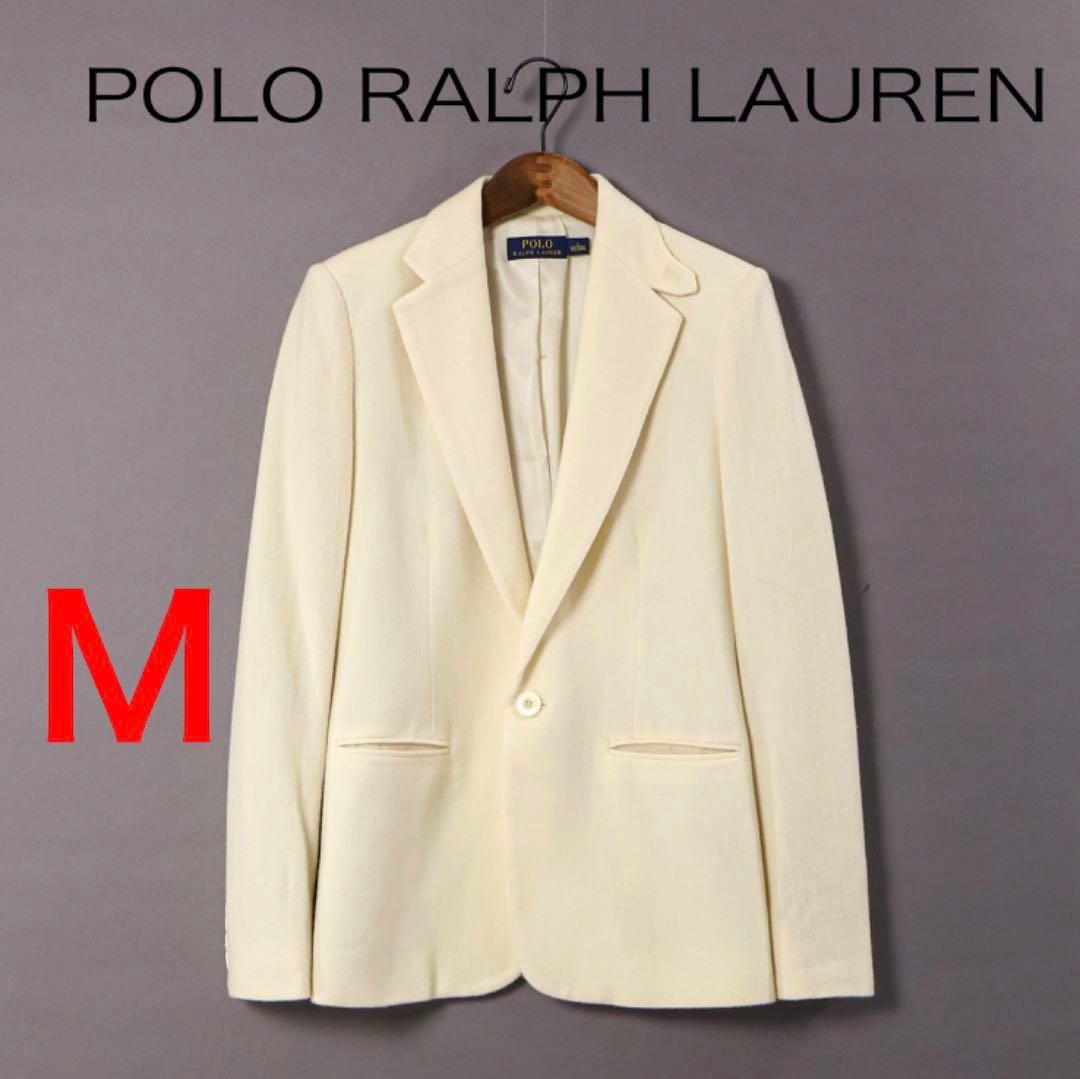 H4575◾️ポロラルフローレン　１釦ウールジャケット　アイボリー　Y2K