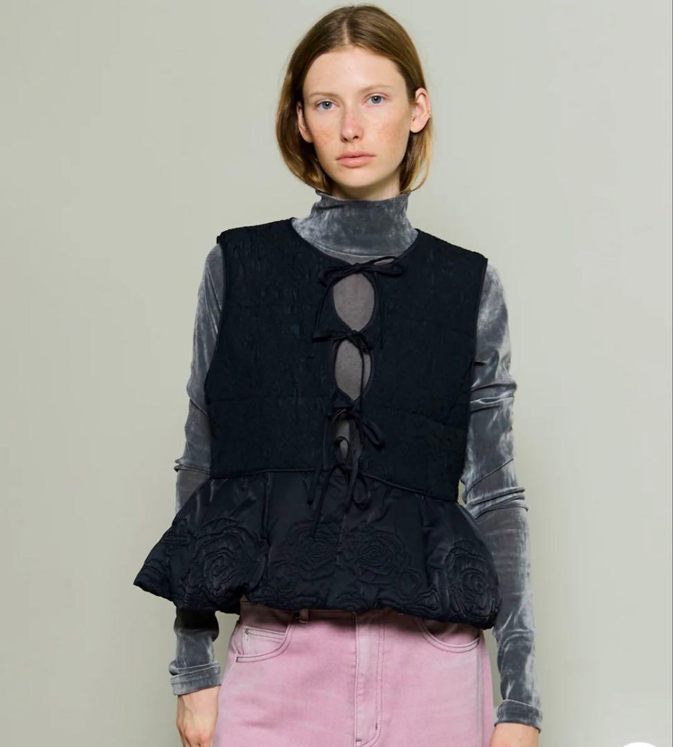 トップス Maison Special Embroidery Peplum Vest