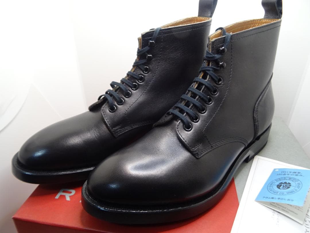 m*a様 リーガルレースアップブーツ黒24.5cmクロム鞣し栃木レザーグッドイヤ