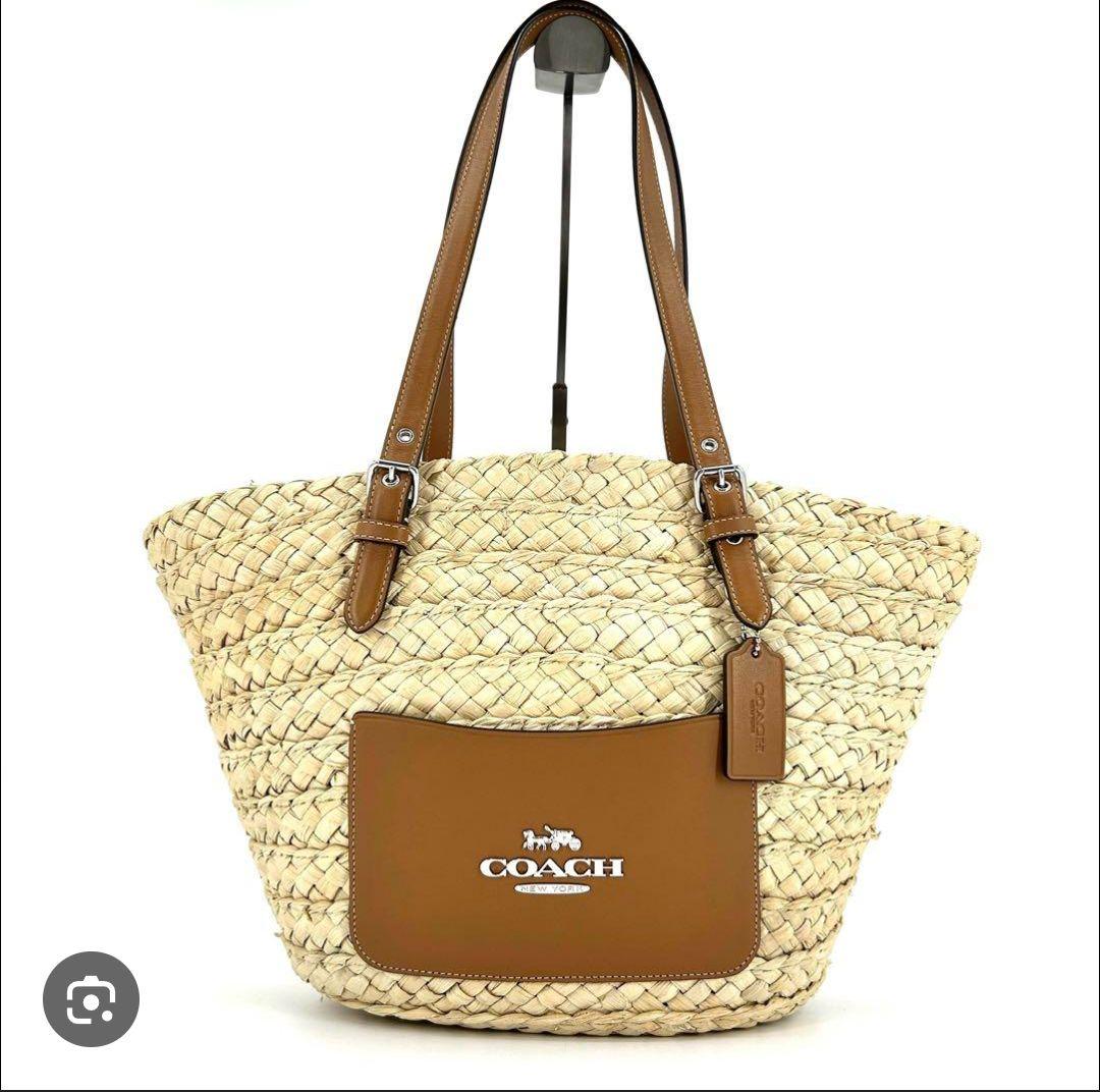 COACH　 トートバッグ かご　バッグ 　ベージュ